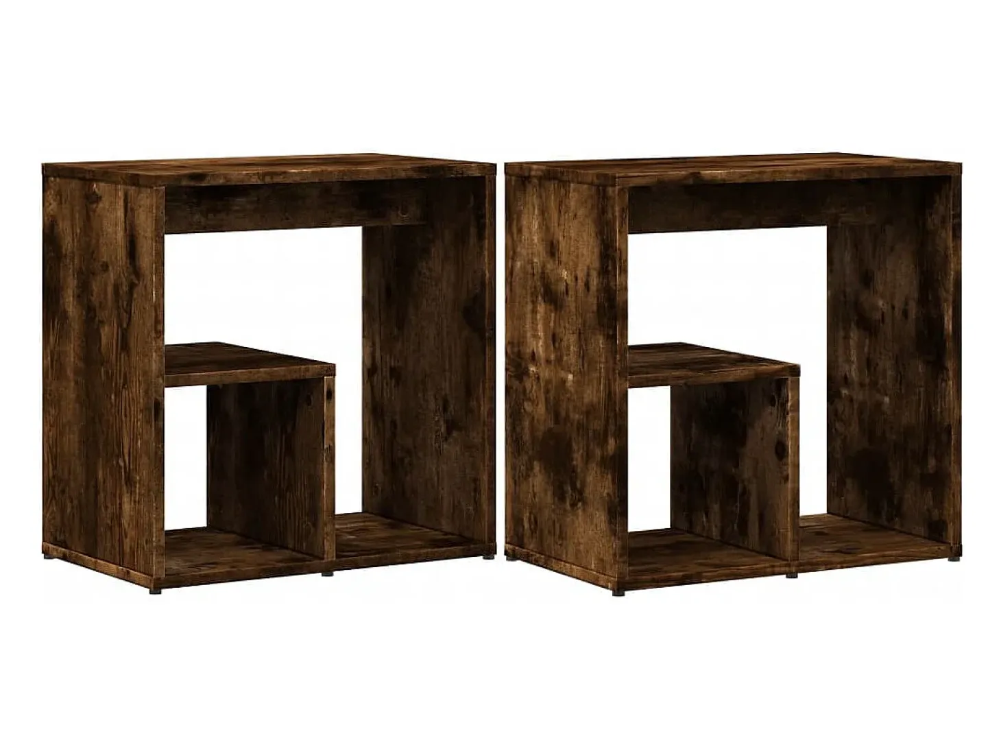 Mesa auxiliar 2 uds madera ingeniería roble ahumado 50x30x50 cm ES364344