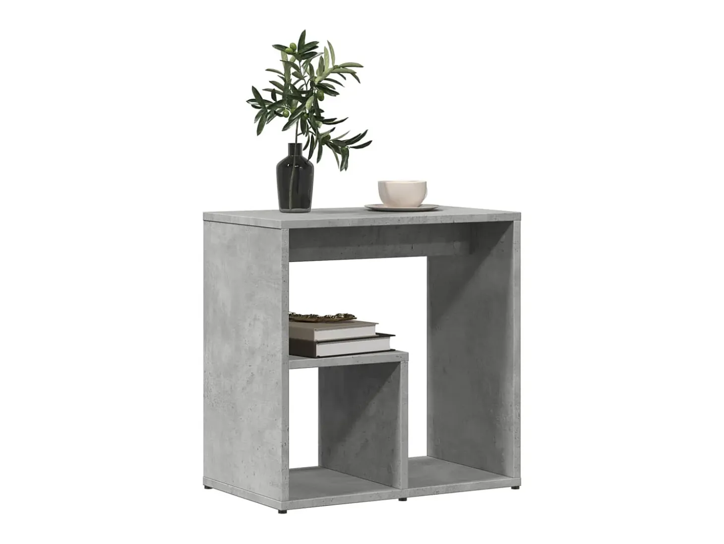 Mesa auxiliar 2 uds madera ingeniería gris hormigón 50x30x50 cm ES670336