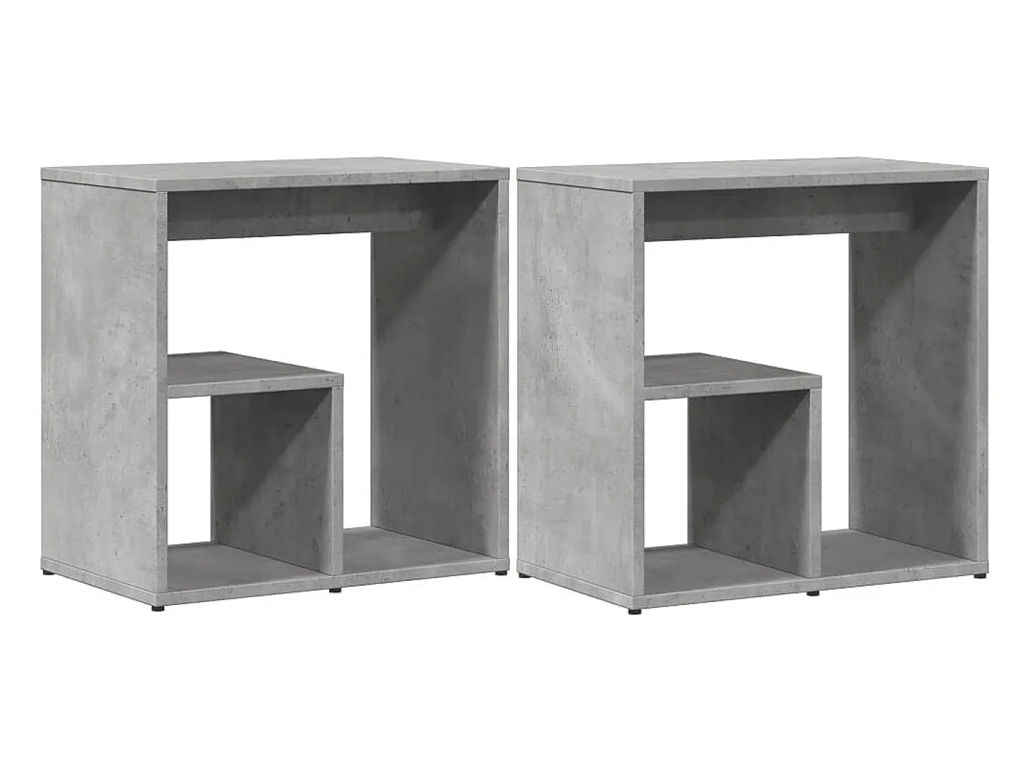 Mesa auxiliar 2 uds madera ingeniería gris hormigón 50x30x50 cm ES670336