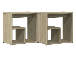 Mesa auxiliar 2 uds madera ingeniería roble Sonoma 50x30x50 cm ES278755
