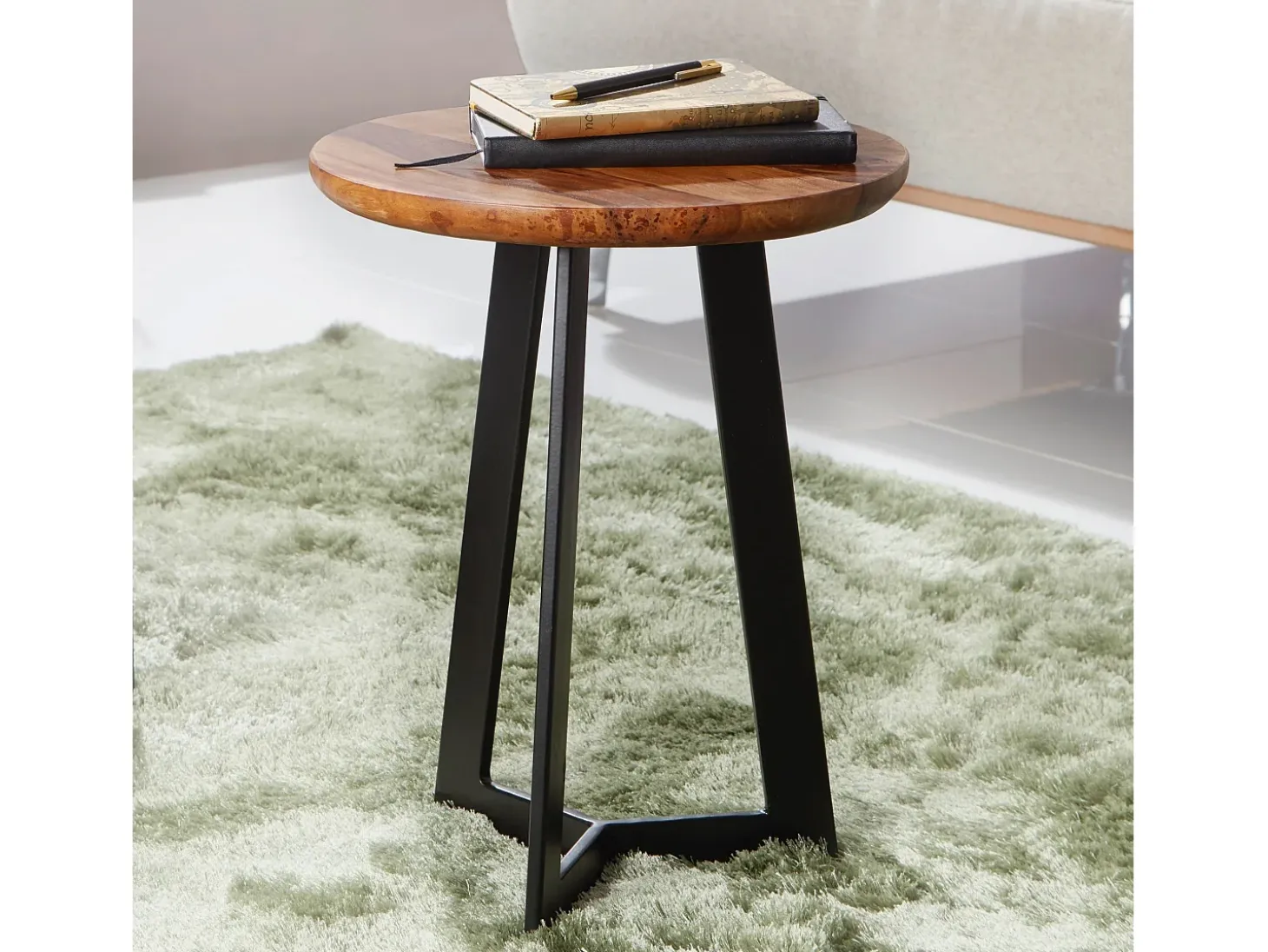 Mesa auxiliar 35 x 45 x 35 cm de madera Sheesham