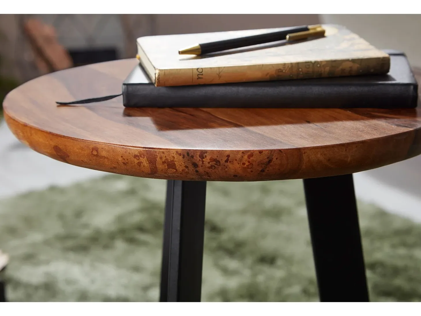 Mesa auxiliar 35 x 45 x 35 cm de madera Sheesham