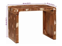 Mesa Auxiliar 60 x 35 x 45 cm madera maciza reciclada