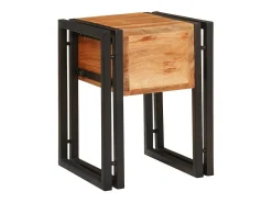 Mesa auxiliar 30 x 30 x 40 cm Madera de acacia sólida y metal