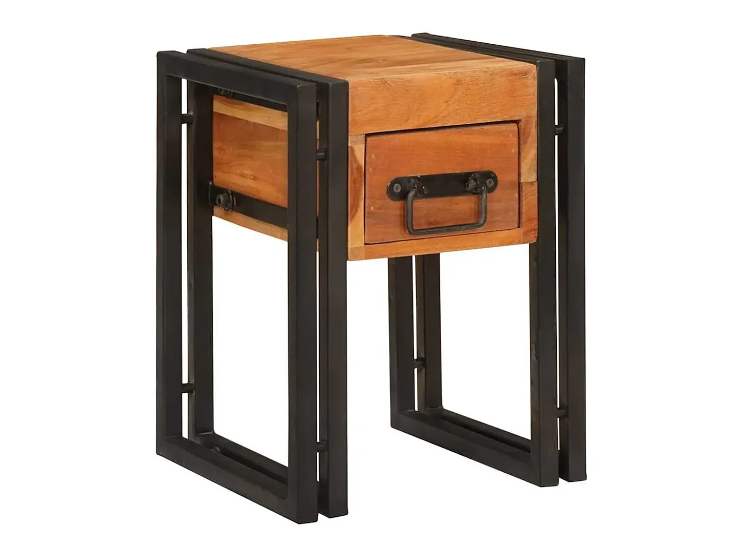Mesa auxiliar 30 x 30 x 40 cm Madera de acacia sólida y metal