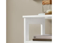 Mesa Auxiliar Alta Mesita de noche con 1 cajón y 3 Niveles Mesa para salón comedor Blanco 30 x 28 x 74 cm FBT91-W SoBuy ES