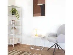 Mesa auxiliar cúbica blanca 45 x 45 x 45 cm