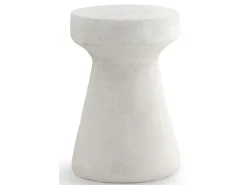 Mesa auxiliar color cemento blanco de poliresina