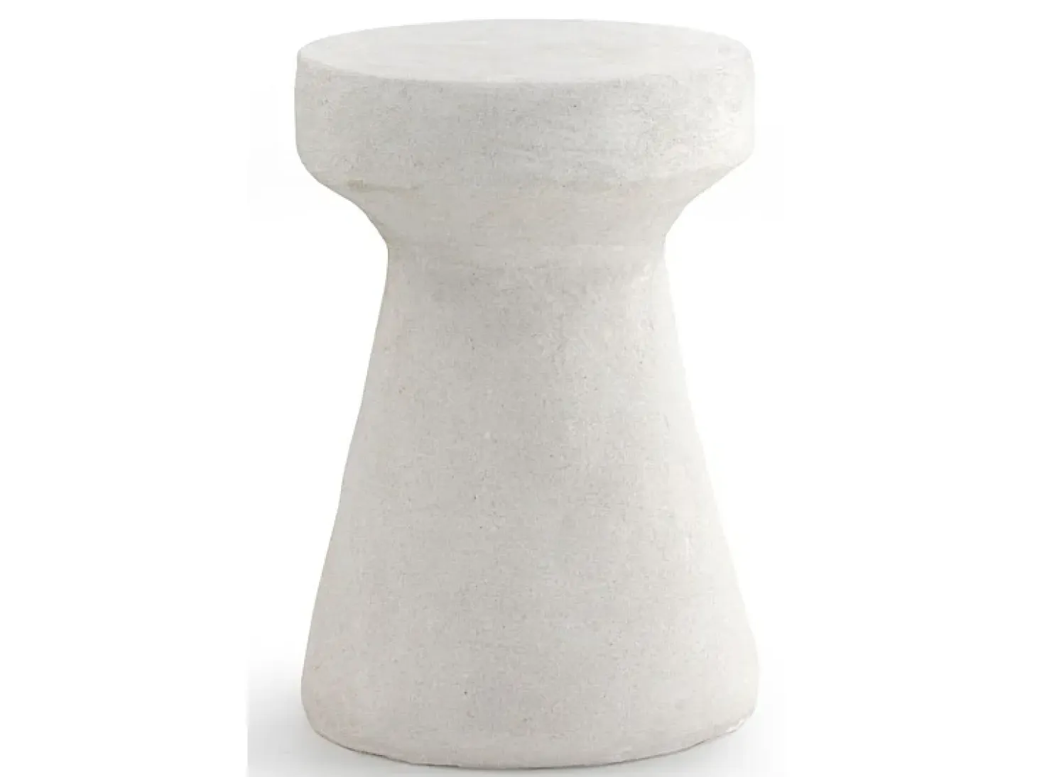 Mesa auxiliar color cemento blanco de poliresina
