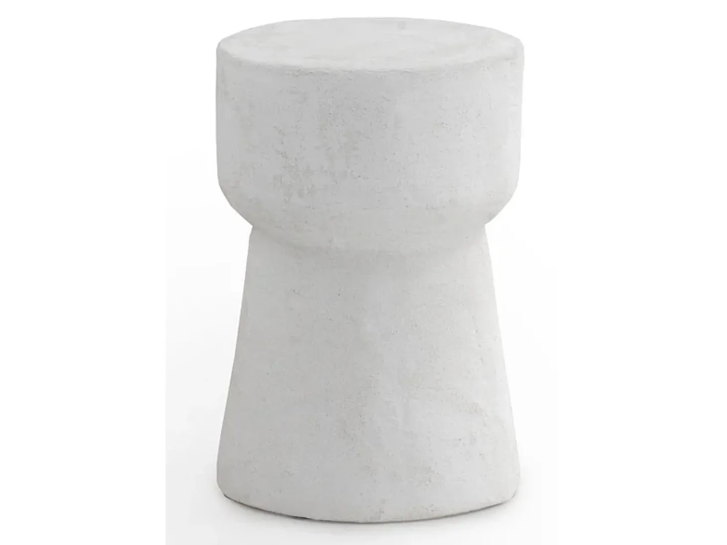 Mesa auxiliar color cemento blanco de poliresina
