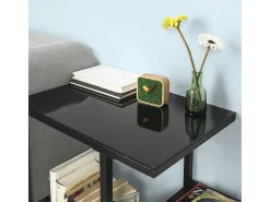 Mesa Auxiliar con 3 Estantes, Consola,Mesita de Noche para Salón Comedor, Teléfono o Lampara Negro FBT65-SCH SoBuy ES