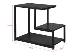 Mesa Auxiliar con 3 Estantes, Consola,Mesita de Noche para Salón Comedor, Teléfono o Lampara Negro FBT65-SCH SoBuy ES