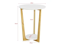 Mesa Auxiliar con 2 Estantes Mesita de Noche Mesa de Café Mesa de Centro Consola H60 cm FBT52-WN SoBuy ES