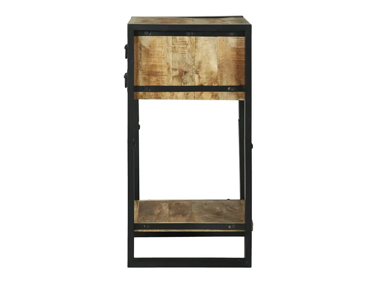 Mesa Auxiliar con cajón Marrón Madera maciza de mango rugosa