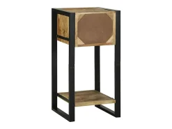 Mesa Auxiliar con cajón Marrón Madera maciza de mango rugosa
