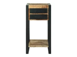 Mesa Auxiliar con cajón Marrón Madera maciza de mango rugosa