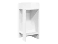 Mesa auxiliar con estante blanco 25,5x27x60 cm