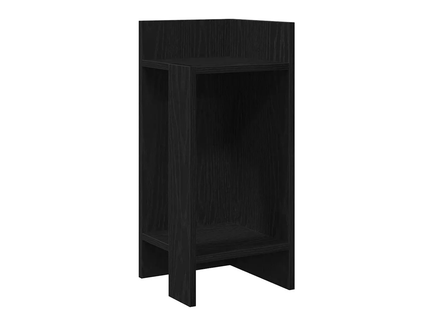 Mesa auxiliar con estante negra 25,5x27x60 cm