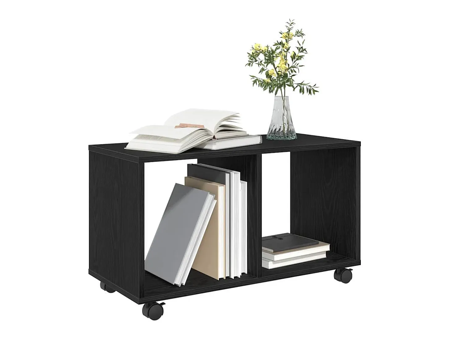 Mesa Auxiliar con estante Roble negro 72 x 33 x 42.5 cm