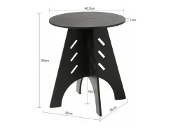 Mesa Auxiliar con Juntas de Espiga Mesita de Noche Mesa de Centro para Salón y Dormitorio 36 x 36 x 55 cm Negro HFBT01-SCH SoBuy ES