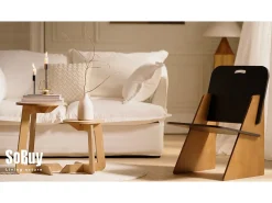 Mesa Auxiliar con Juntas de Espiga Mesita de Noche Mesa de Centro para Salón y Dormitorio 32 x 32 x 48.5 cm Negro HFBT01-K-SCH SoBuy ES