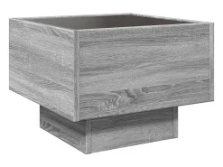 Mesa auxiliar con LED madera ingeniería gris Sonoma 40x40x30cm