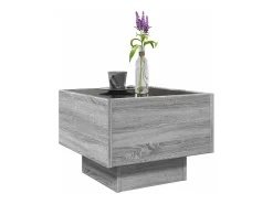 Mesa auxiliar con LED madera ingeniería gris Sonoma 40x40x30cm
