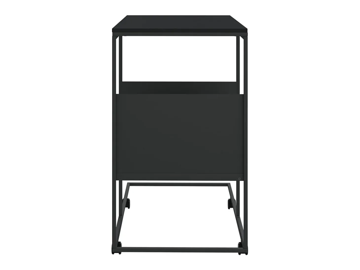 Mesa auxiliar con ruedas madera ingeniería negra 55x36x63,5 cm