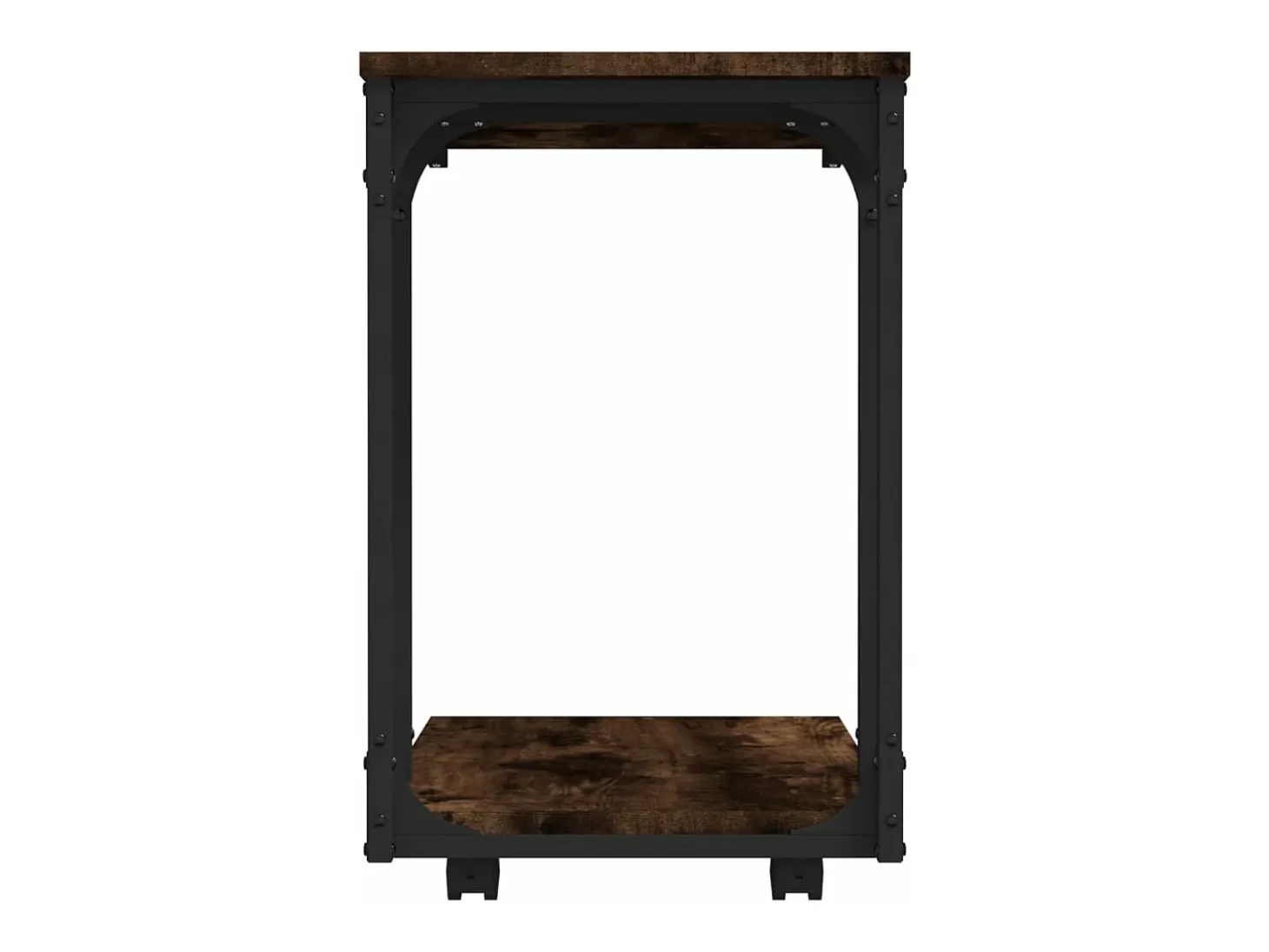 Mesa auxiliar con ruedas madera roble ahumado 50x35x55,5 cm