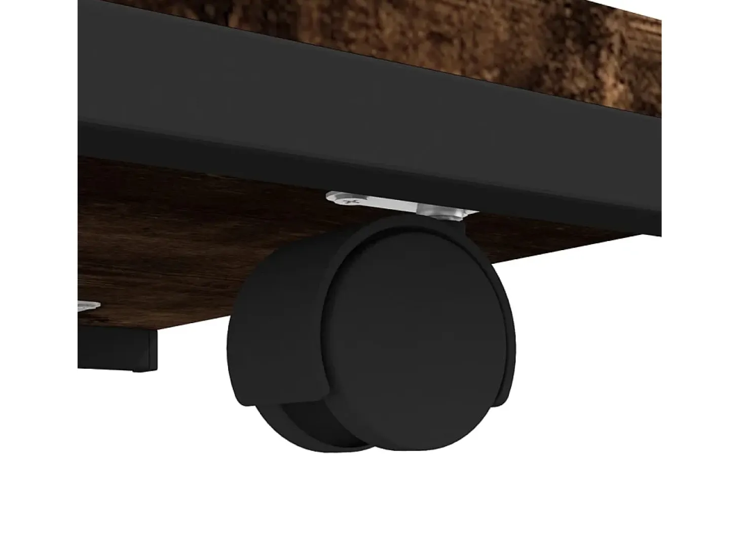 Mesa auxiliar con ruedas madera roble ahumado 50x35x55,5 cm