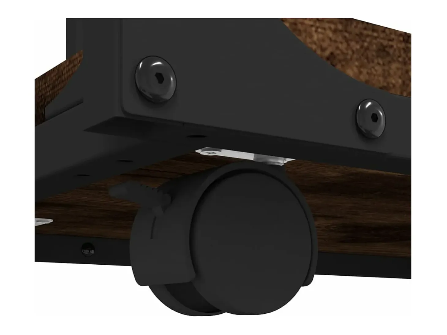 Mesa auxiliar con ruedas madera roble ahumado 50x35x55,5 cm