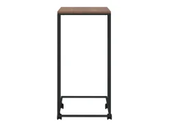 Mesa auxiliar con ruedas de contrachapado negro 40x30x63,5 cm