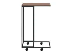Mesa auxiliar con ruedas de contrachapado negro 40x30x63,5 cm