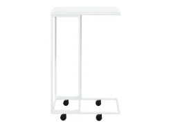 Mesa auxiliar con ruedas contrachapado blanco 40x30x63,5 cm