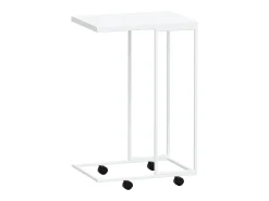 Mesa auxiliar con ruedas contrachapado blanco 40x30x63,5 cm