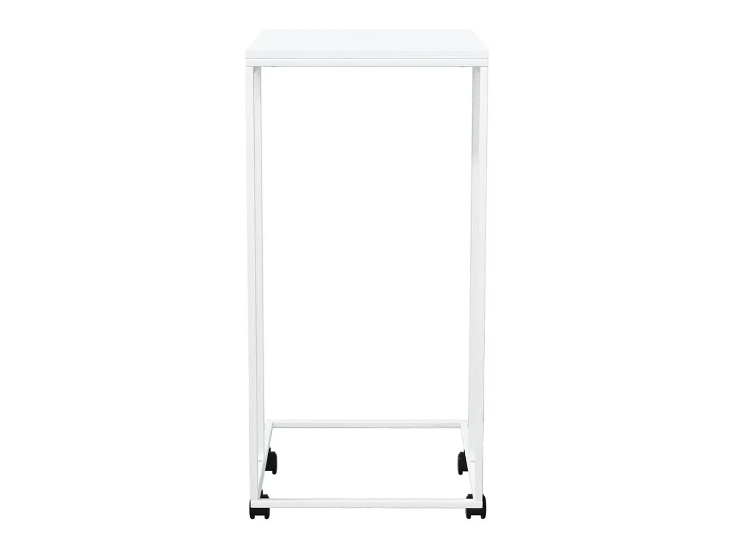 Mesa auxiliar con ruedas contrachapado blanco 40x30x63,5 cm