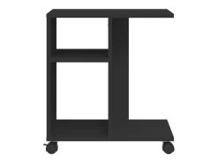Mesa auxiliar con ruedas madera de ingeniería negra 50x30x55 cm ES723172
