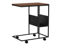 Mesa auxiliar con ruedas madera ingeniería negra 55x36x63,5 cm