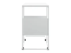 Mesa auxiliar con ruedas contrachapado blanco 55x36x63,5 cm