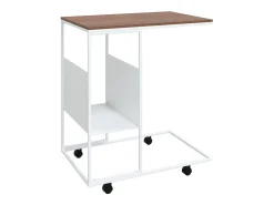 Mesa auxiliar con ruedas madera ingeniería blanco 55x36x63,5 cm