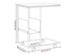 Mesa auxiliar con ruedas madera ingeniería blanco 55x36x63,5 cm