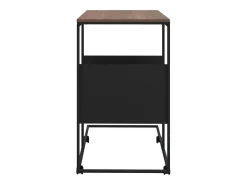 Mesa auxiliar con ruedas de contrachapado negro 55x36x63,5 cm