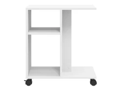 Mesa auxiliar con ruedas madera ingeniería blanco 50x30x55 cm ES270570