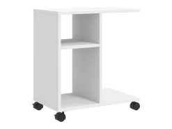 Mesa auxiliar con ruedas madera ingeniería blanco 50x30x55 cm ES270570