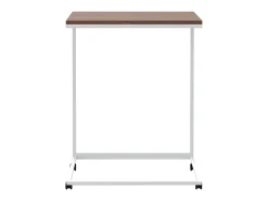 Mesa auxiliar con ruedas de contrachapado blanco 55x35x70 cm