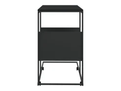 Mesa auxiliar con ruedas contrachapado negro 55x36x63,5 cm
