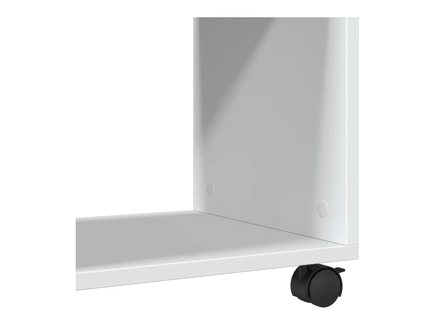 Mesa auxiliar con ruedas madera ingeniería blanco 70x35x60 cm