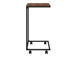 Mesa auxiliar con ruedas madera de ingeniería negra 55x35x70 cm