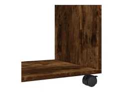 Mesa auxiliar con ruedas madera roble ahumado 70x35x60 cm