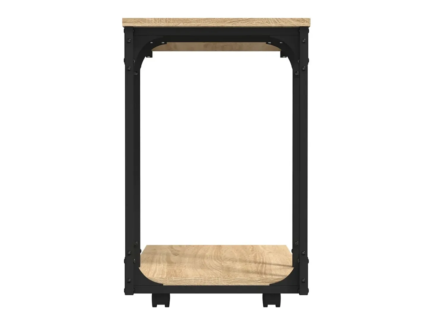 Mesa auxiliar con ruedas madera roble Sonoma 50x35x55,5 cm